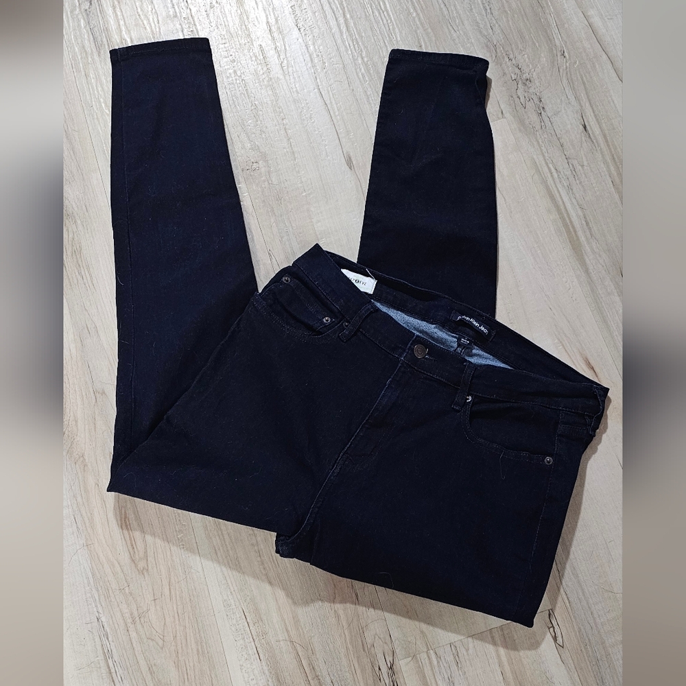 Calvin Klein Jeans High Rise Skinny Dark Wash Repreve Stretch Denim Size 16